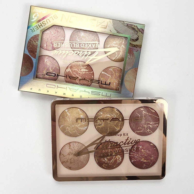 腮红裸妆自然提亮胭脂彩妆修容盘高光一体盘 跨境专供图3