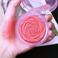 玫瑰单色圆形腮红裸妆自然提亮胭脂彩妆修容盘跨境专供