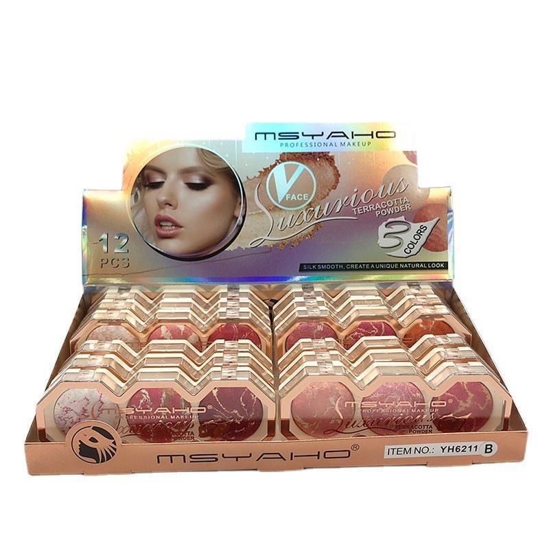 腮红星球美妆化妆品3色8蜂窝持久烤粉胭脂平价彩妆腮红盘图5