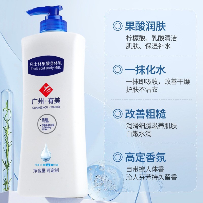 凡士林果酸身体乳滋润补水保湿持久留香烟酰胺美白身体乳OEM定制图2