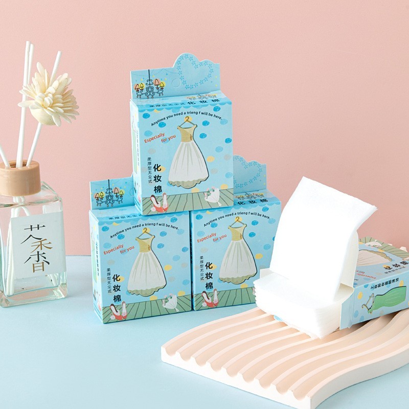 一次性卸妆棉小清新无纺布美容院纸盒装单层薄款化妆棉图3