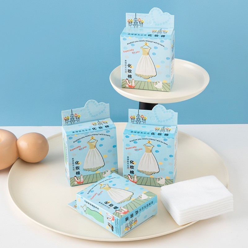 一次性卸妆棉小清新无纺布美容院纸盒装单层薄款化妆棉图5