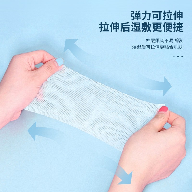 定制湿敷棉三合一眼部口鼻开孔款可拉伸化妆棉补水敷脸专用盒装图2