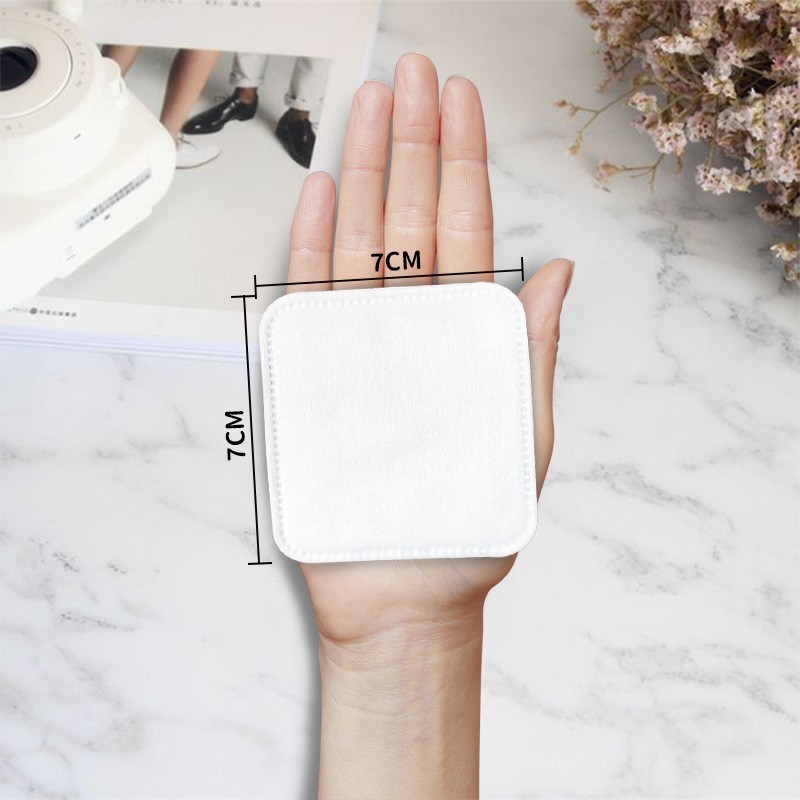 定制化妆棉片全粘全包边夹棉方形7*7加厚锁边图4