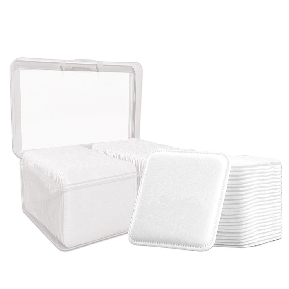 定制化妆棉片全粘全包边夹棉方形7*7加厚锁边图5