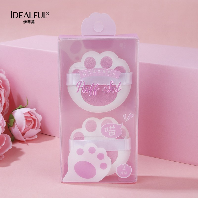 厂家定制猫爪棉花糖粉扑可爱女生化妆扑美妆工具化妆彩妆粉扑图3