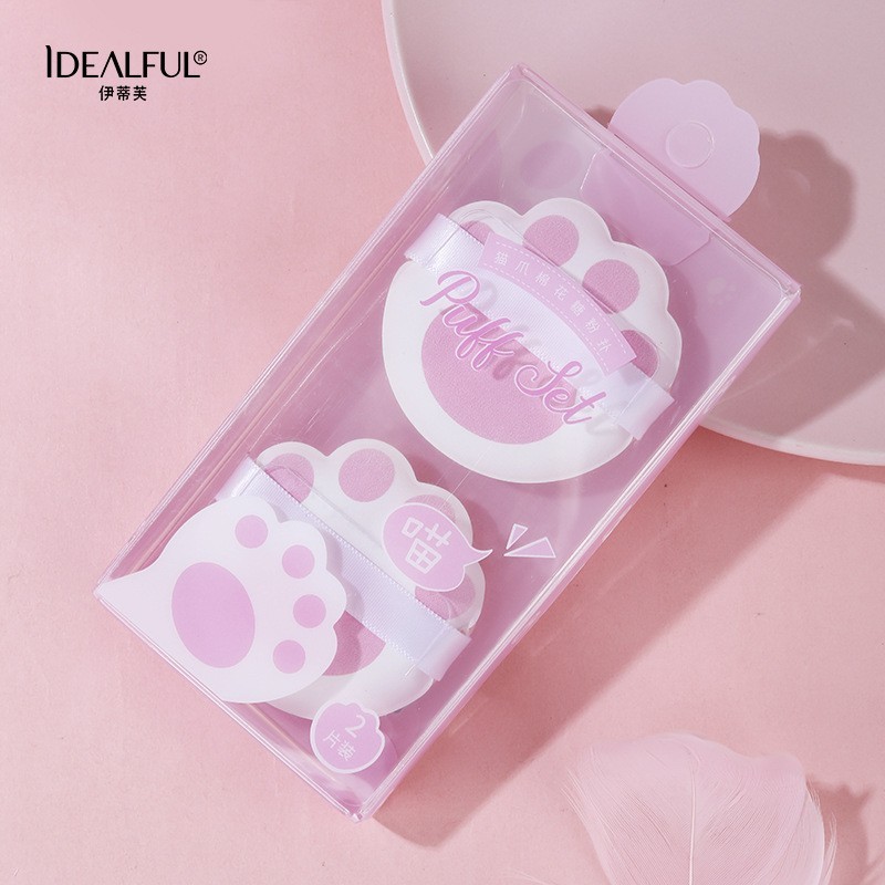 厂家定制猫爪棉花糖粉扑可爱女生化妆扑美妆工具化妆彩妆粉扑图2