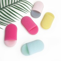 外贸爆款非乳胶手套卸妆工具洁面拼色椭圆行拖鞋洗脸扑海绵卸妆扑