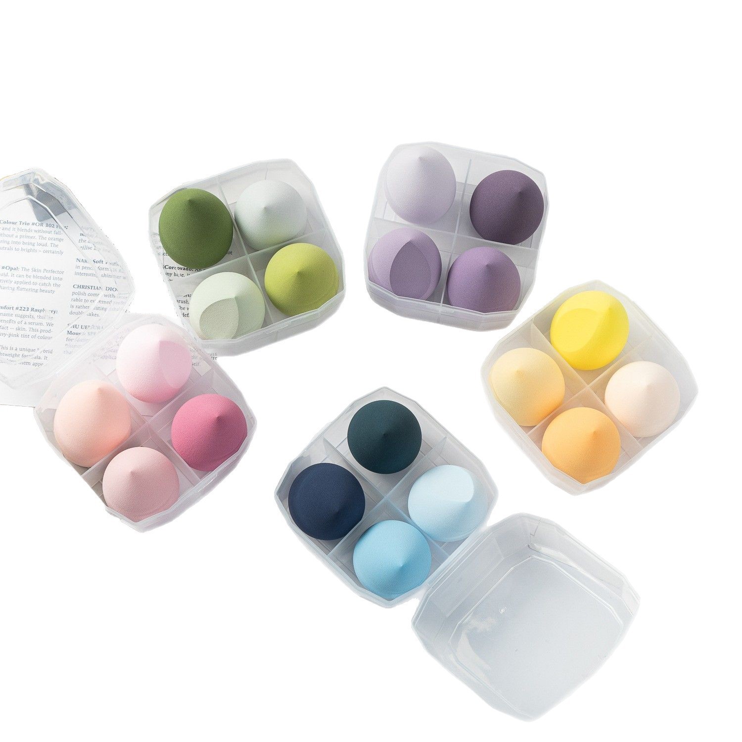 彩盒装美妆蛋4个装 葫芦粉扑水滴粉扑 彩妆蛋 化妆蛋斜切海绵粉扑图2