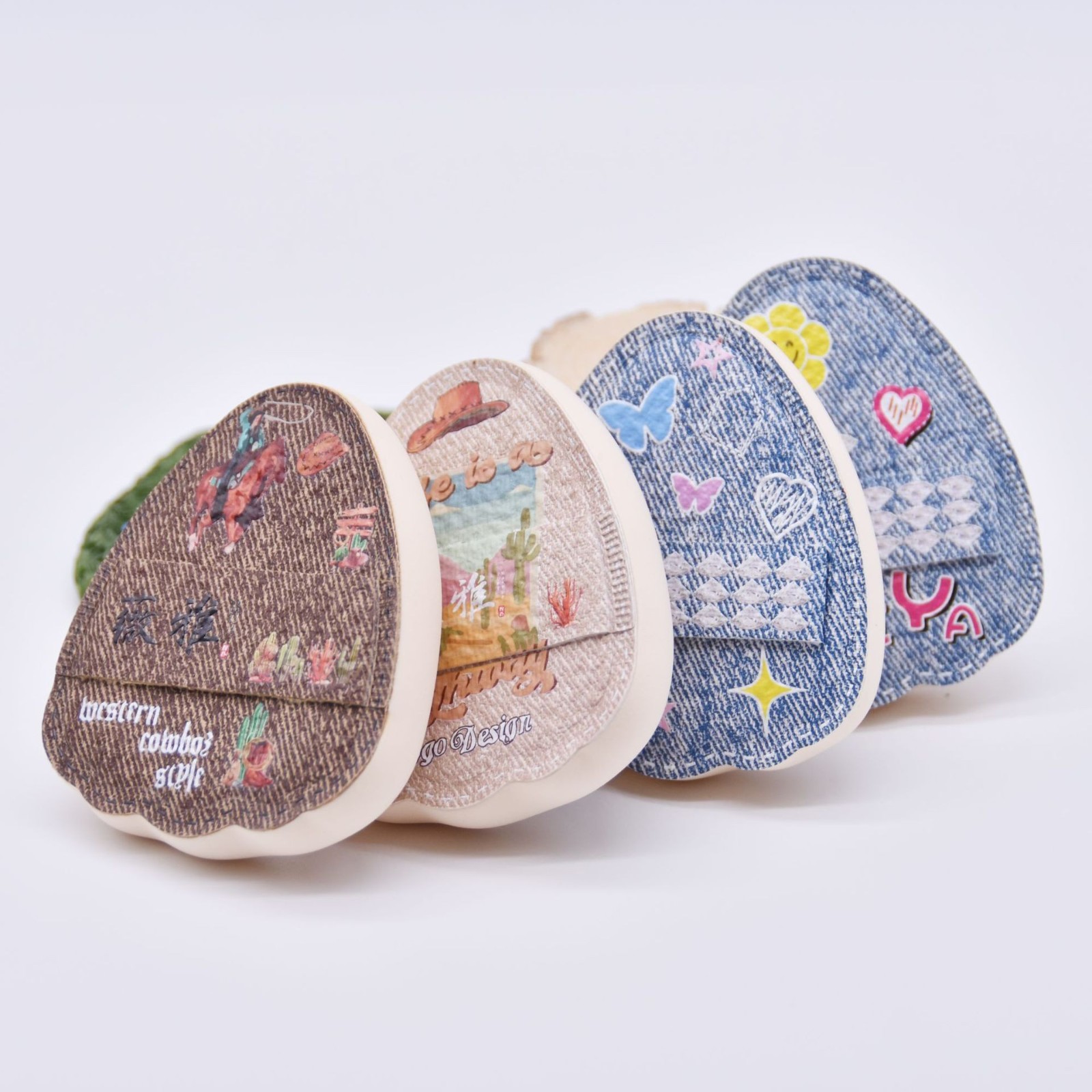 厂家定制丹宁牛仔皮棉花糖粉扑干湿两用不吃粉化妆粉扑图4