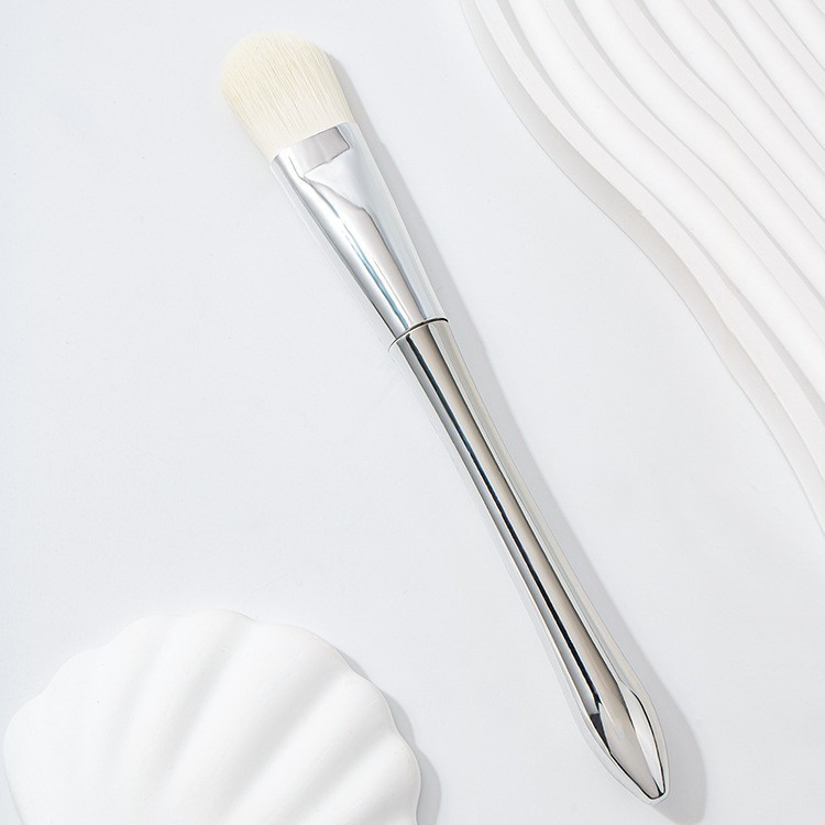 跨境亮银色泥膜单支白色面膜粉底刷 不留痕不吃粉粉底刷子可定制图4
