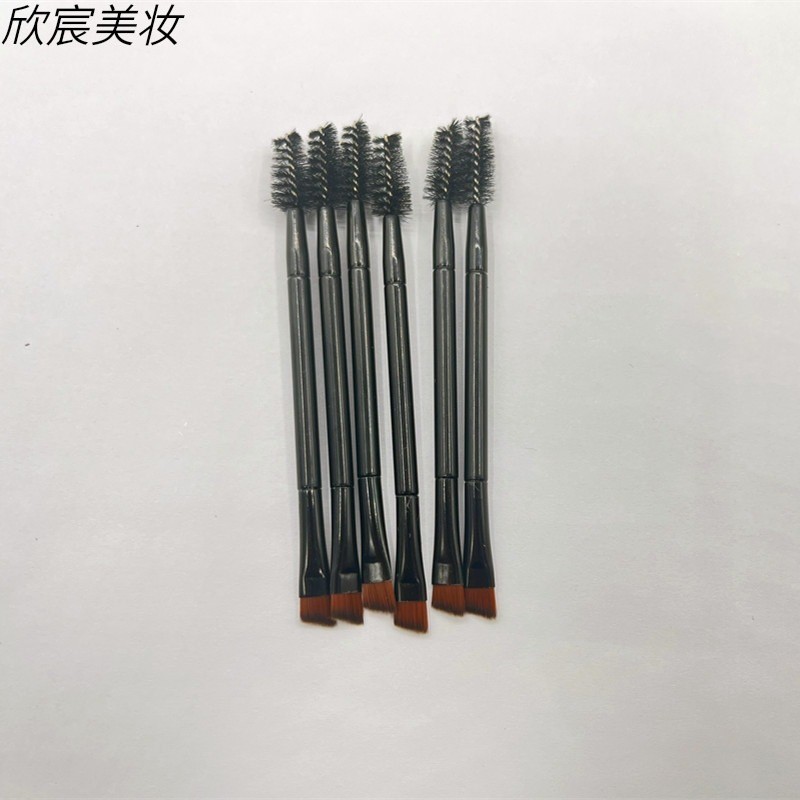 眉刷跨境化妆刷黑色双头斜角眉粉刷眉笔睫毛刷图2
