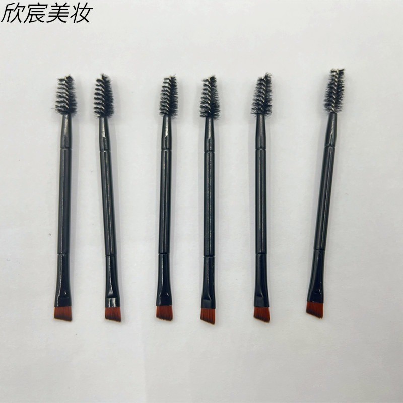眉刷跨境化妆刷黑色双头斜角眉粉刷眉笔睫毛刷图4