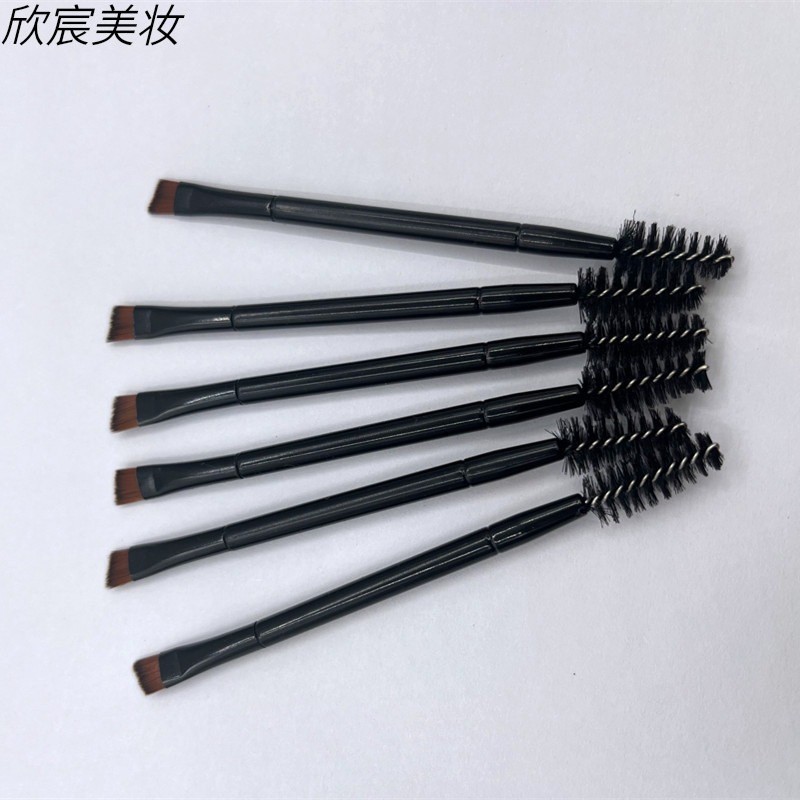 眉刷跨境化妆刷黑色双头斜角眉粉刷眉笔睫毛刷图3