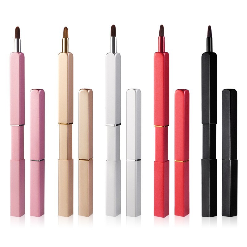新款便携式伸缩唇刷 铝管伸缩唇彩刷 伸缩化妆刷口红刷 彩妆用具图3