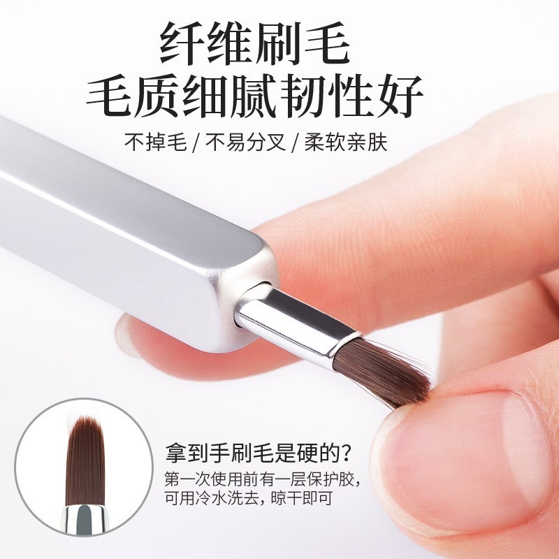 新款便携式伸缩唇刷 铝管伸缩唇彩刷 伸缩化妆刷口红刷 彩妆用具图2