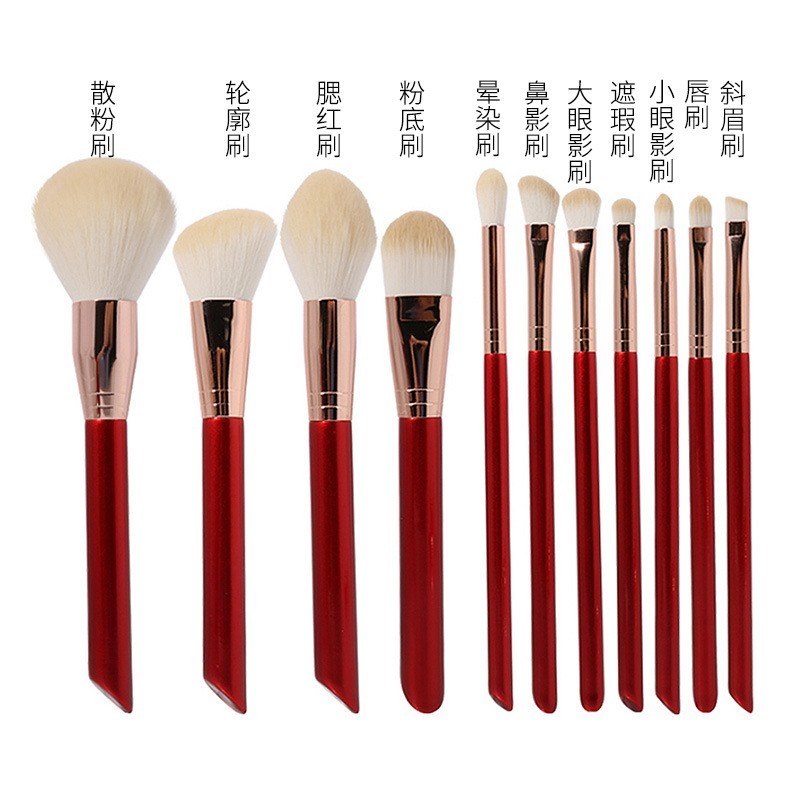 定制素姬莲化妆刷套装木柄不吃粉尼龙毛粉底液轮廓刷化妆套刷图6