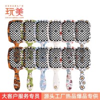 镂空梳蓬松梳精致水贴图案工艺花色多样不褪色镂空设计通风护发