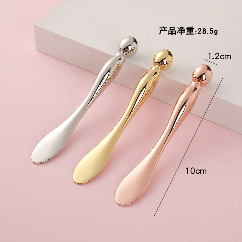 金属眼霜按摩棒面霜勺化妆品勺两头双用眼霜导入棒眼部按摩美容棒图3