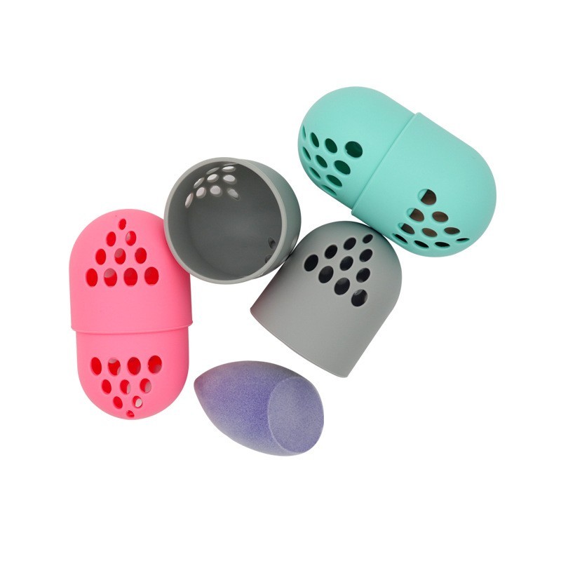 爆款美妆蛋收纳盒 硅胶美妆蛋收纳盒 防尘透气胶囊美妆蛋保护套图4