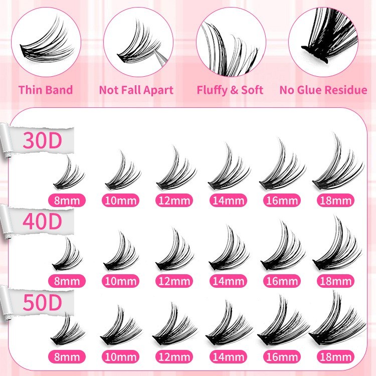 32排睫毛书30D50D80D热熔朵毛DIY跨境爆款大容量欧美假睫毛图4