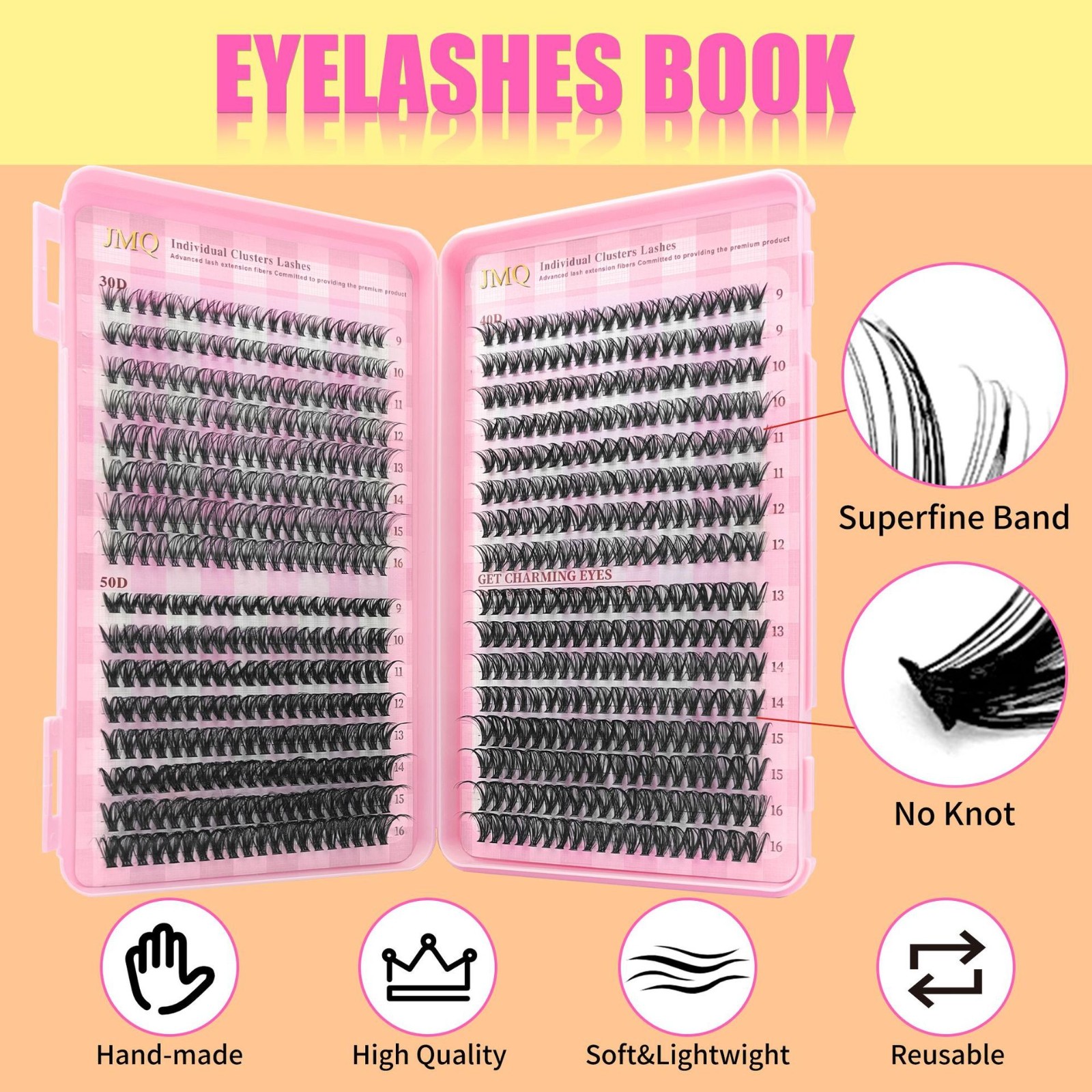 32排睫毛书30D50D80D热熔朵毛DIY跨境爆款大容量欧美假睫毛图5