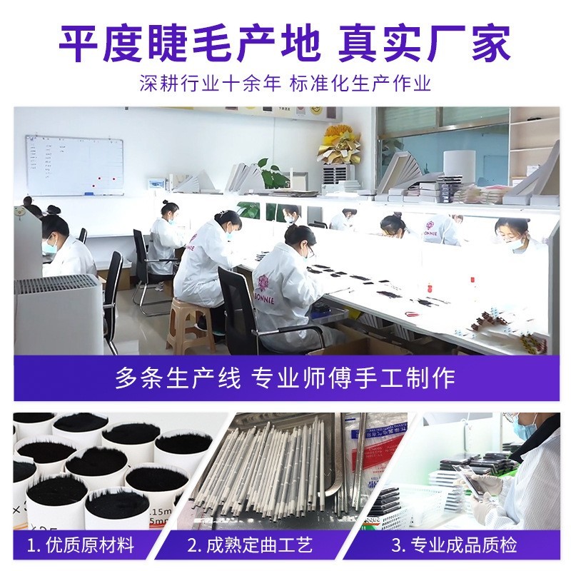 假睫毛定制LOGO圆毛密排自然浓密欧美单根超柔进口哑光黑嫁接睫毛图5