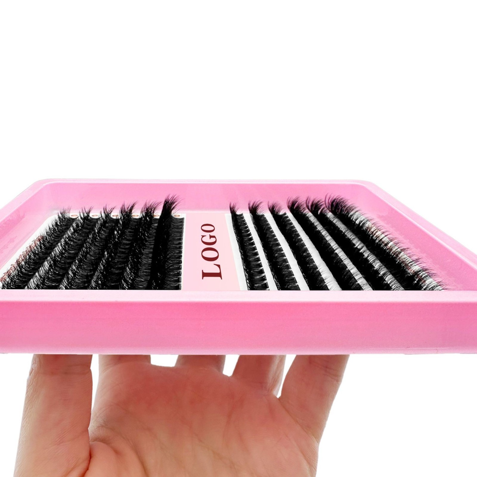 OEM跨境假睫毛贴标60D80D热熔朵毛3D效果240簇大容量跨境假睫毛图5