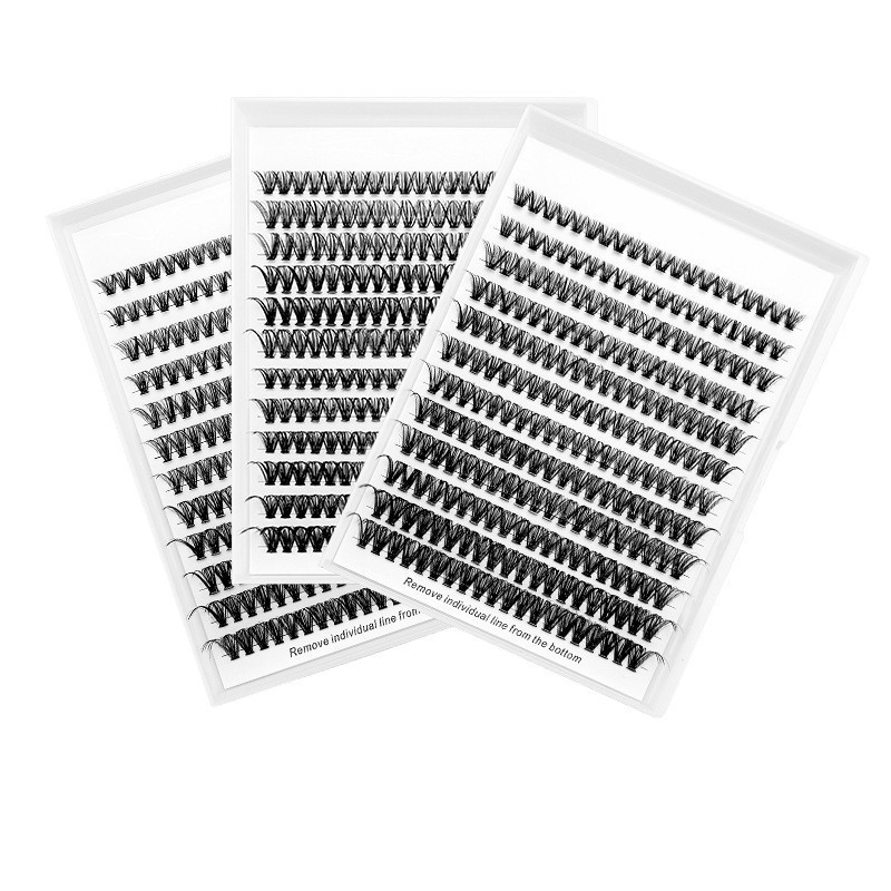 欧美跨境热销爆款DIY单簇分段热熔朵毛卷翘浓密大容量嫁接假睫毛图5