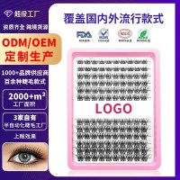 欧美假睫毛 定制LOGO哑光黑自然柔软240簇大容量外贸 跨境假睫毛
