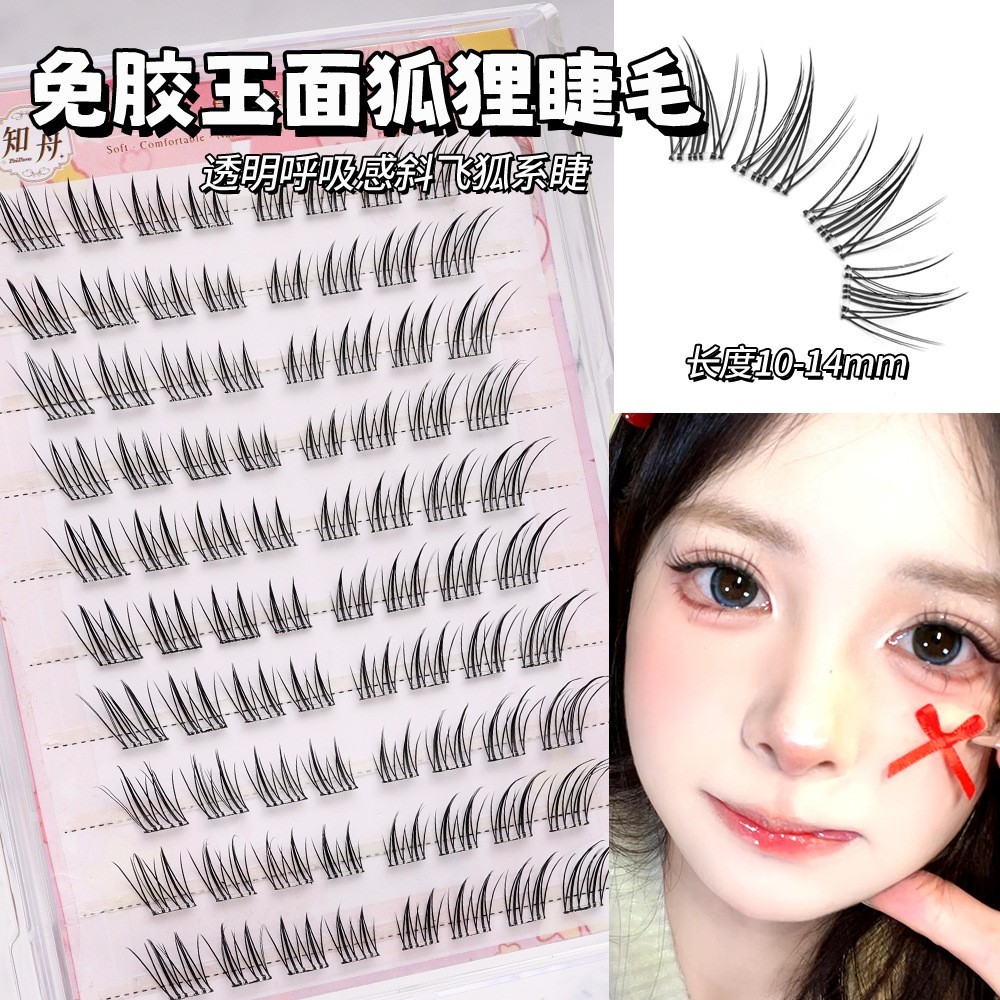 【10排免胶】免胶免卸妈生灵动自然仿真清透单簇眼睫毛图3