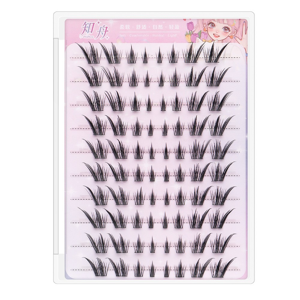 【10排免胶】免胶免卸妈生灵动自然仿真清透单簇眼睫毛图5