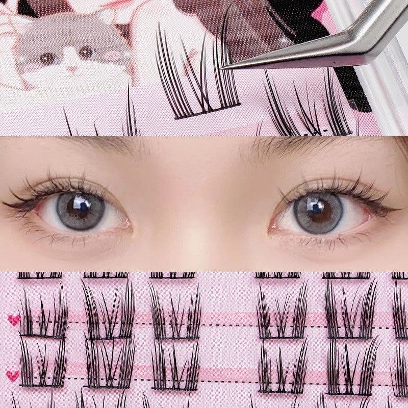 12排睫毛全家福懒人三部曲系列猫耳太阳花假睫毛单簇混合款式一站图4