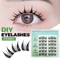 懒人自粘野性野猫睫毛纯欲浓密猫精灵漫画单簇假睫毛恶魔新手睫毛