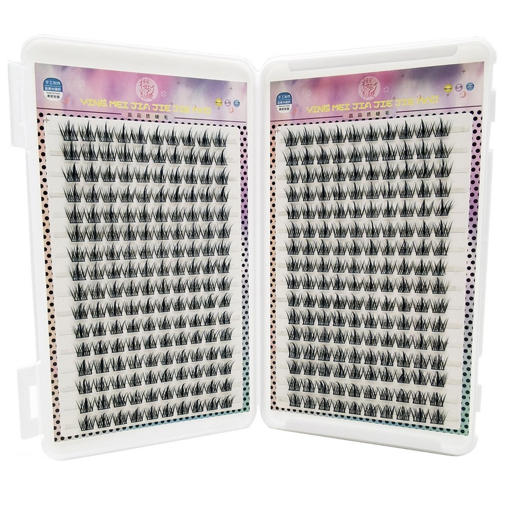 十排自然仿真懒人三部曲睫毛分段式氛围感单簇漫画眼自嫁接假睫毛图2