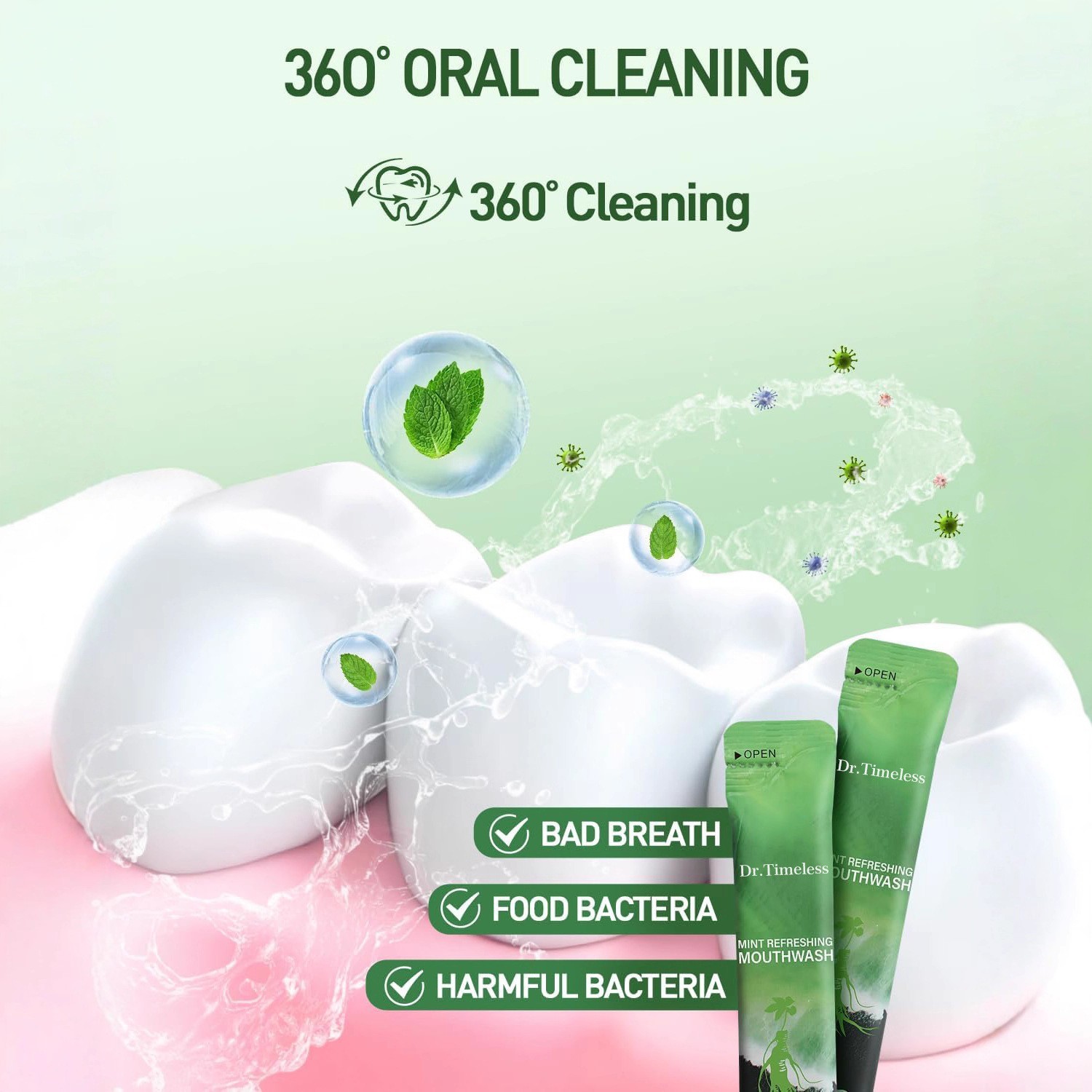 跨境人参薄荷漱口水抑菌去黄去牙渍口气清新温和不刺激mouthwash图2