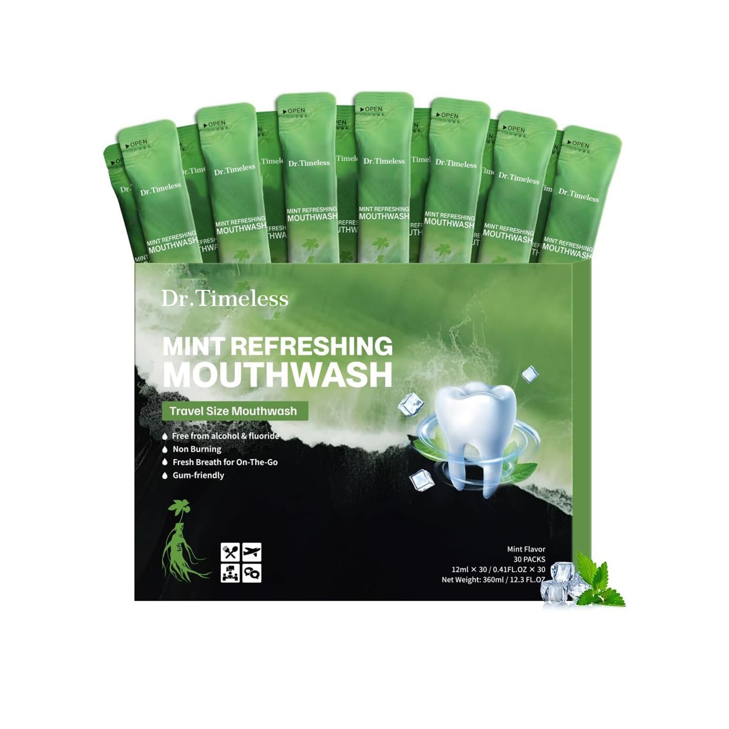 跨境人参薄荷漱口水抑菌去黄去牙渍口气清新温和不刺激mouthwash图5