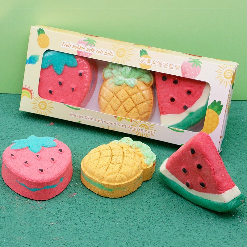 草莓彩虹浴盐菠萝彩虹浴盐套盒滋润多泡泡西瓜浴芭图2