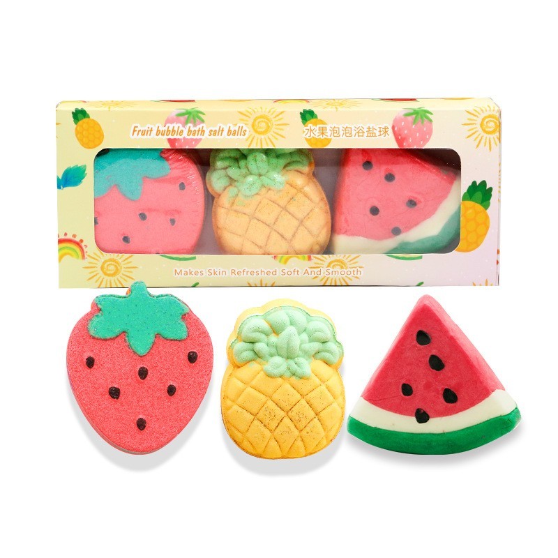 草莓彩虹浴盐菠萝彩虹浴盐套盒滋润多泡泡西瓜浴芭图5