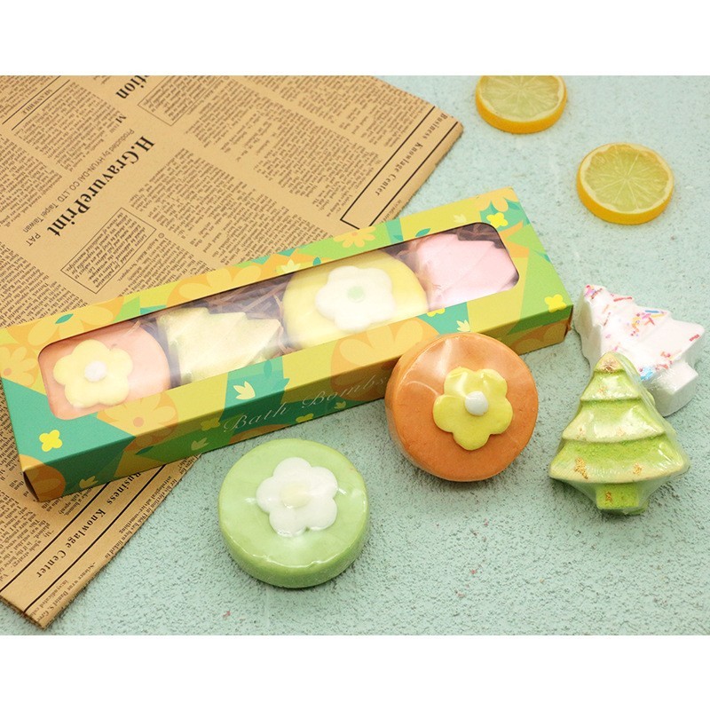 浴芭浴盐套装 泡澡礼品盒 花朵圣诞树旅游清洁沐浴爆炸盐厂家制作