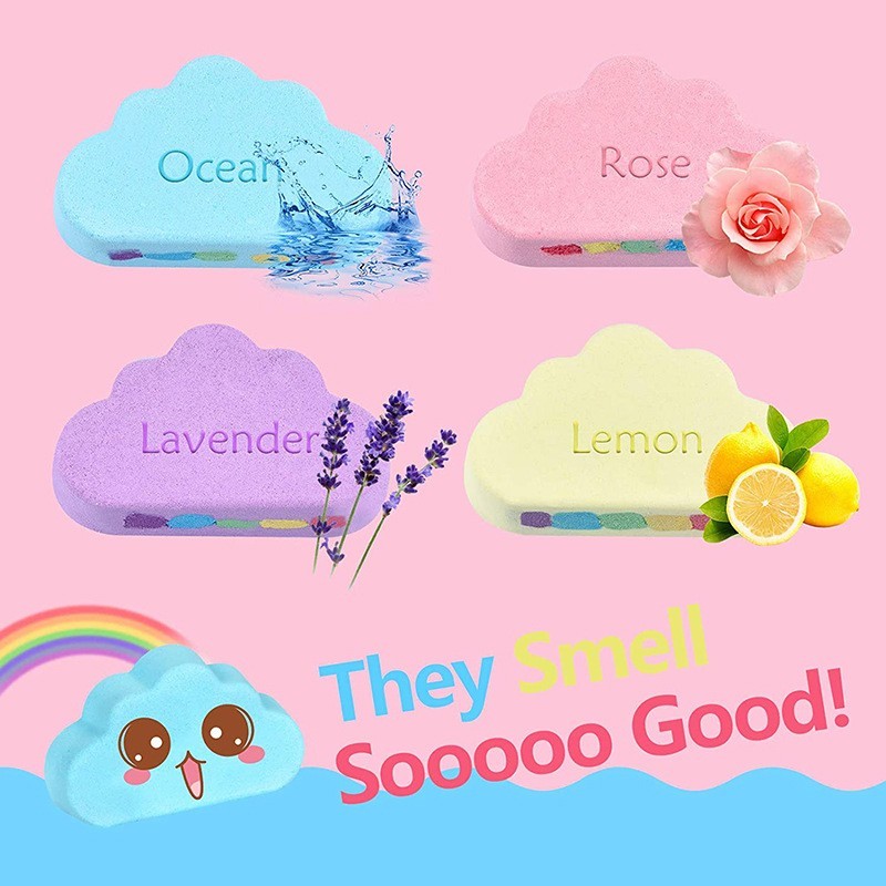 彩虹造型bath bombs香味泡澡爆炸沐浴盐球浴精油泡泡香氛泡澡球图3