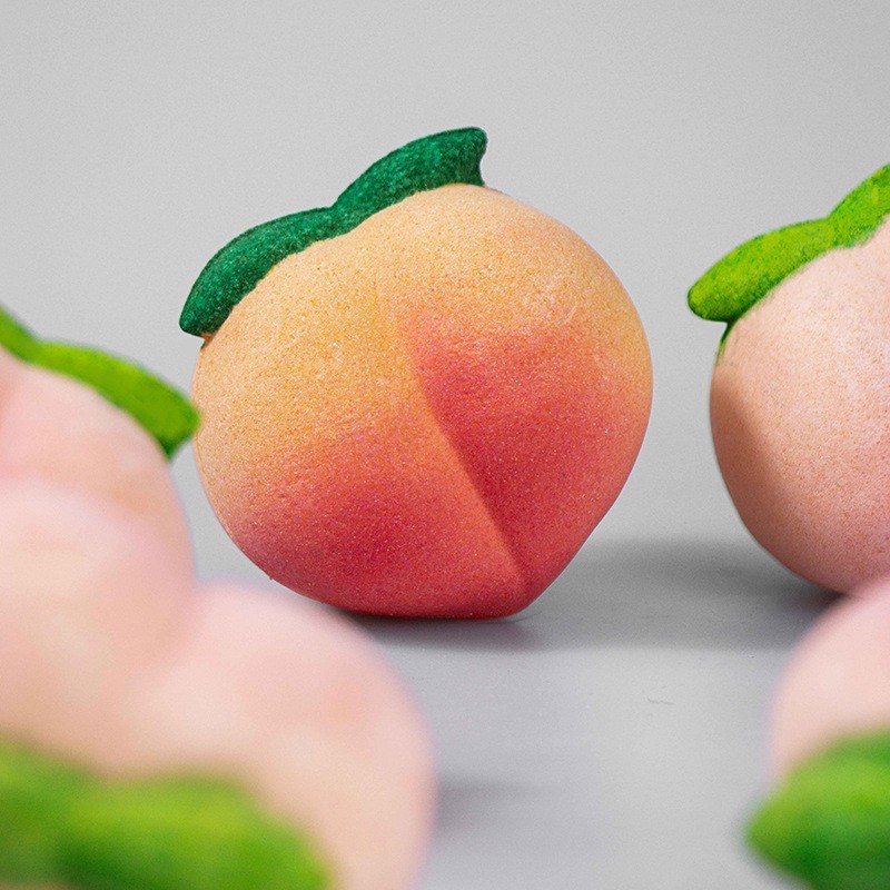 定制创意水果桃子款沐浴盐spa沐浴精油泡澡球水蜜桃浴盐球跨境图4