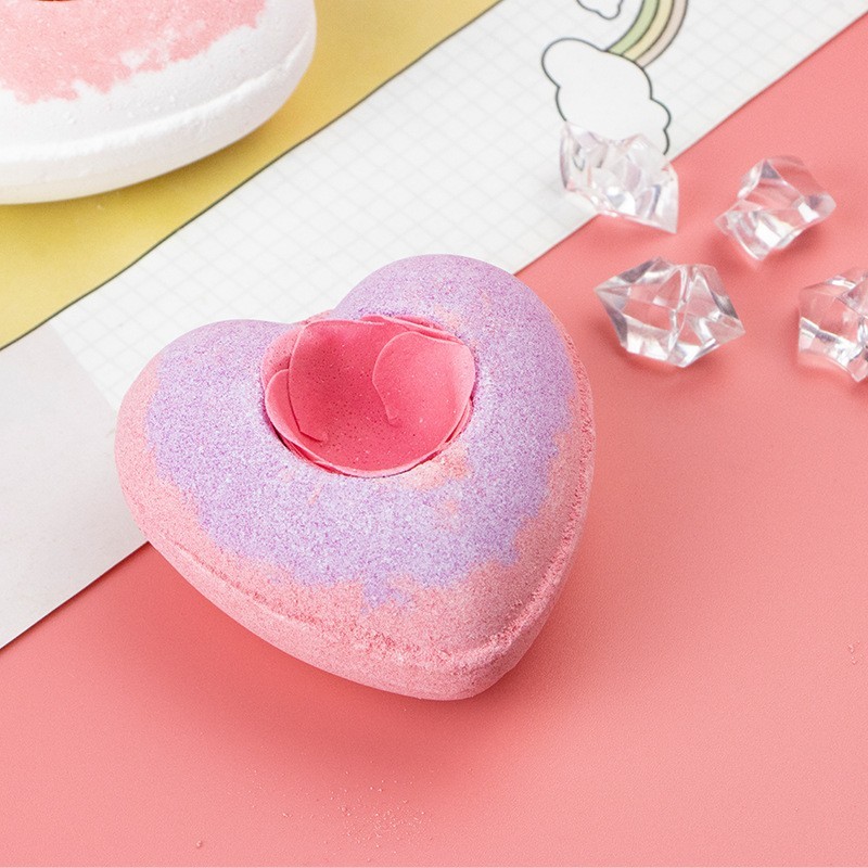 跨境双色爱心爆炸浴盐球情人七夕礼物泡澡精油浴盐spa浴缸沐浴盐图3