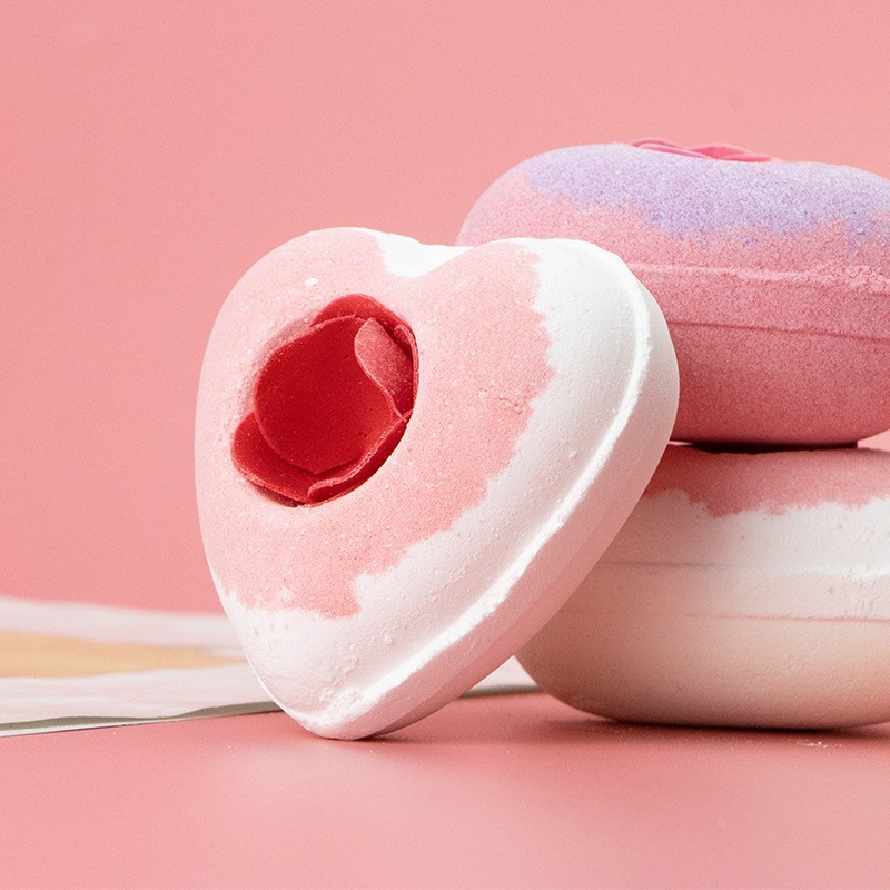 跨境双色爱心爆炸浴盐球情人七夕礼物泡澡精油浴盐spa浴缸沐浴盐图4