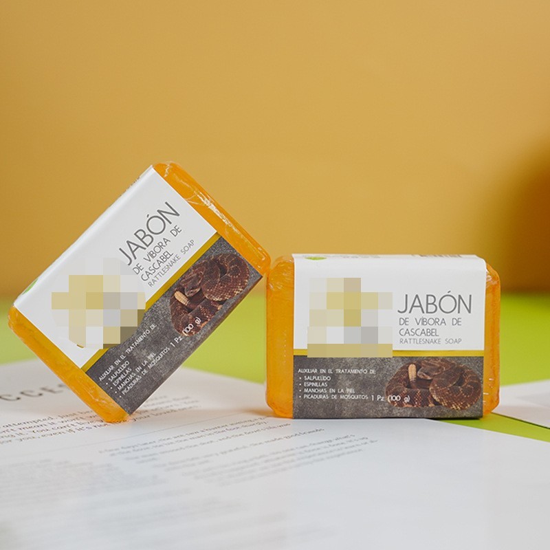 跨境外贸香皂洗脸沐浴香皂身体背部清洁肥皂响尾蛇外贸香皂定制图2