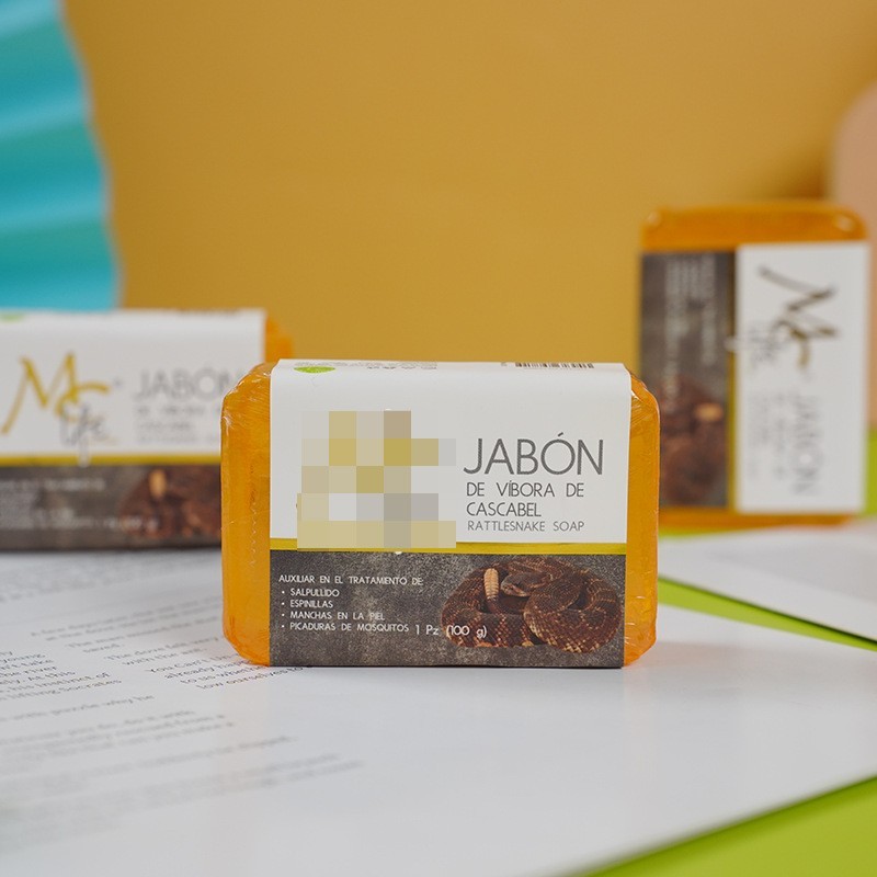 跨境外贸香皂洗脸沐浴香皂身体背部清洁肥皂响尾蛇外贸香皂定制图3