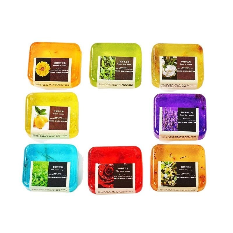 8色水果精油皂定制OEM100克薰衣草茉莉花桂花玫瑰草本手工皂香皂图5