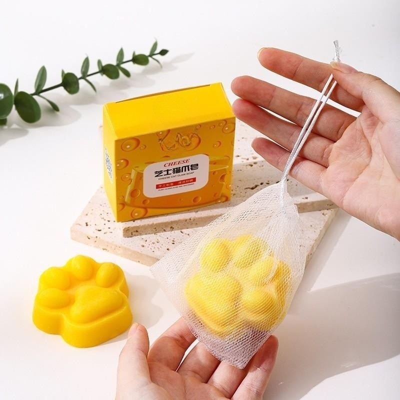 OEM手工皂厂家定制内销精油皂外贸芝士猫爪香皂润肤洁面沐浴肥皂图2