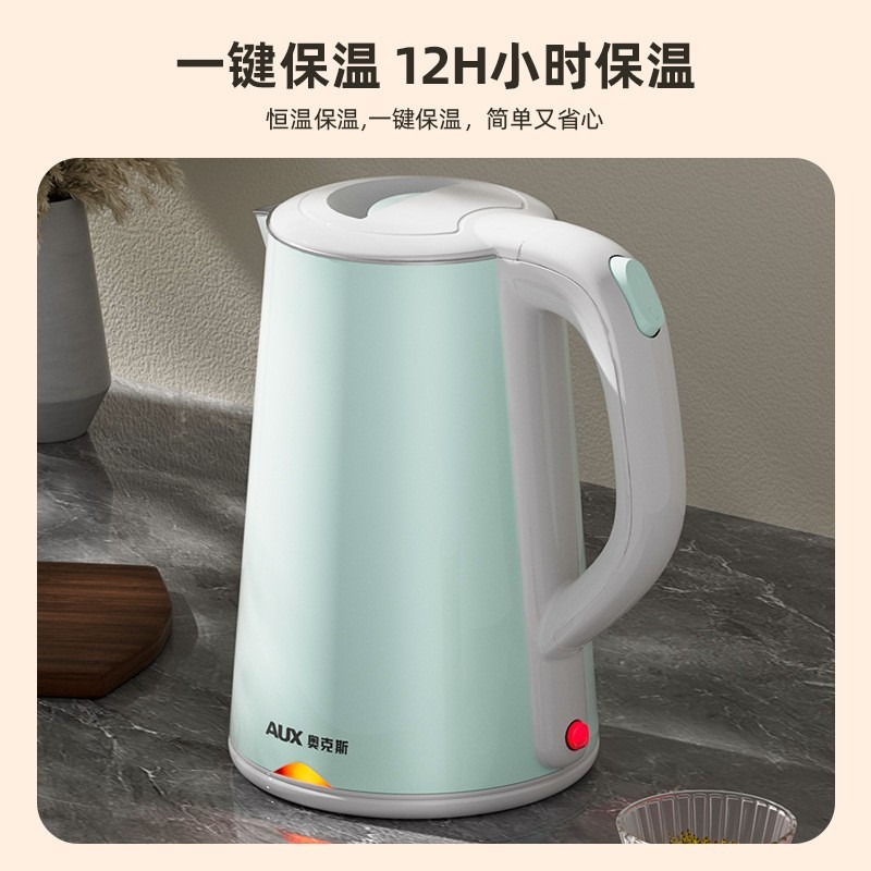 OEM电热水壶烧水壶1.8L自动断电304食品级钢材双层防烫保温图4