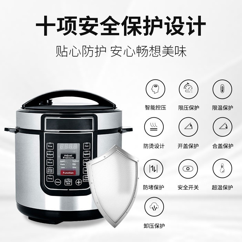 出口电压力锅工厂直供东南亚欧洲市场5升6升电压力锅定制加拿大铝图2